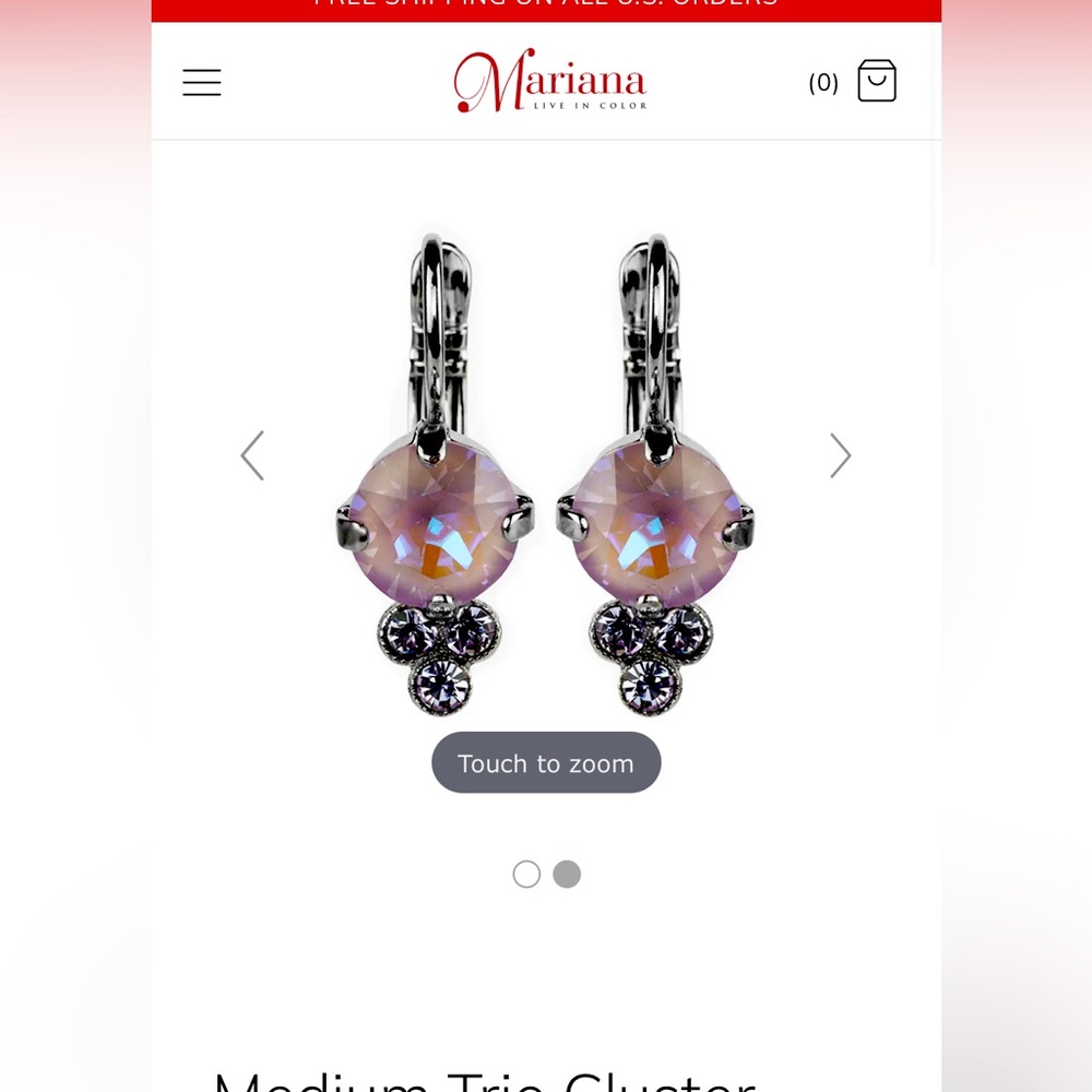 Trio-cluster leaver back earrings - Picture 1 of 4